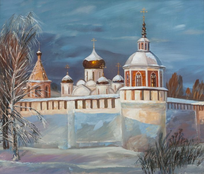 Монастырь Закатный луч 80х90 2010